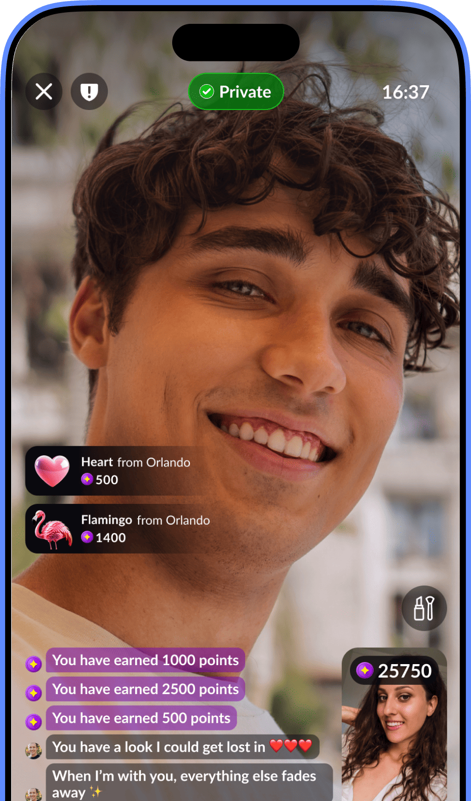 LiveBalance app stream screen