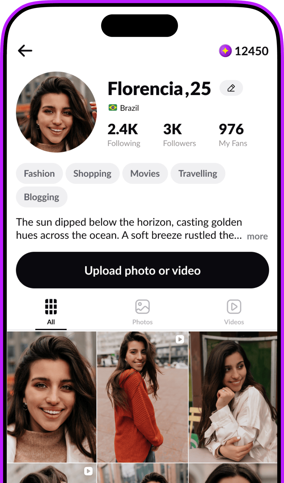 LiveBalance app stream screen